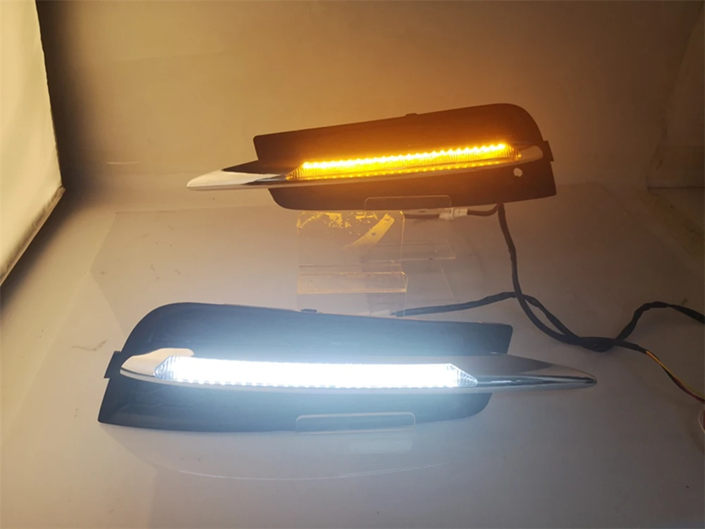Автомобиль мигает 2 шт DRL дневные ходовые огни противотуманные фары с желтым сигналом поворота для chevrolet cruze 2009 2010 2011 2012 2013