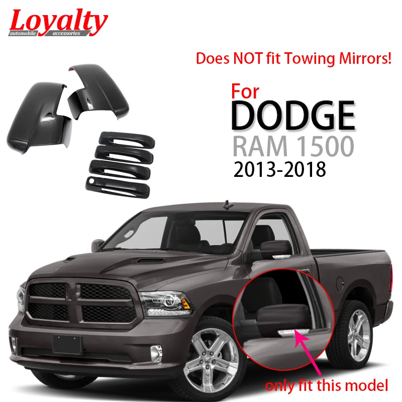 

Черная автозапчасть лояльности для 2013 2014 2015 2016 2017 2018 2019 DODGE RAM 1500 боковое зеркало обзора + 4 крышки дверной ручки автомобильный Стайлинг