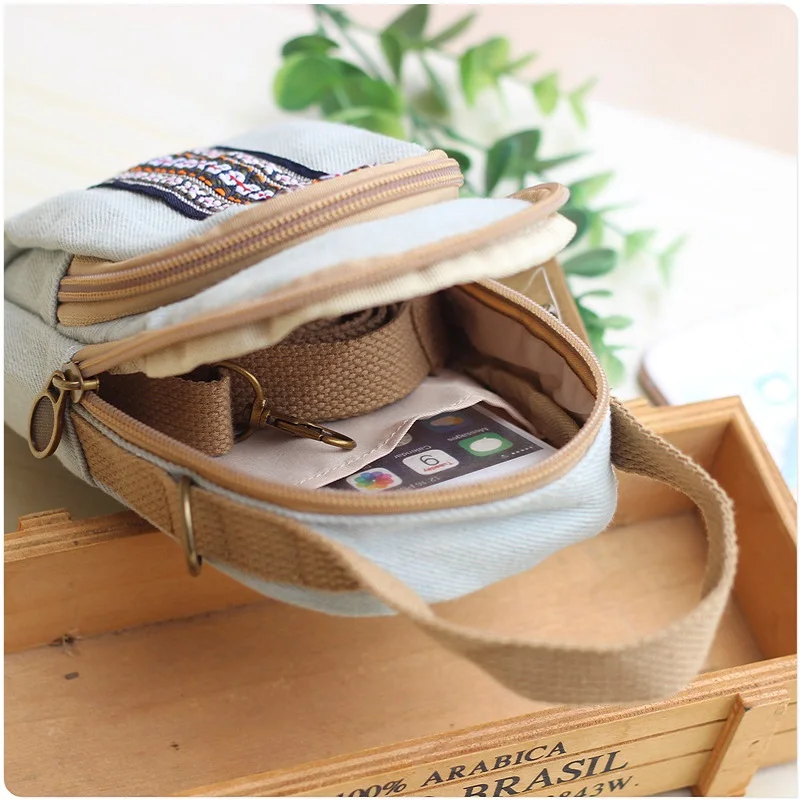 Холщовые женские мини сумки тоут в национальном стиле дамские Наплечные через