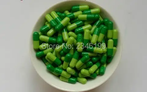 

1000pcs/lot Empty Capsule Shells, Light Green Various Powder Refillable Containers, DIY Empty Size 1# Capsule Shells