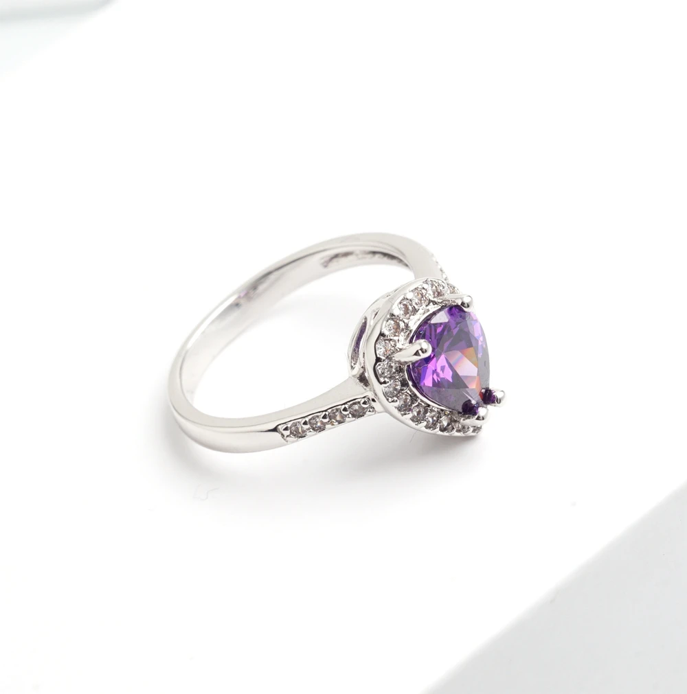 Женское кольцо Yunkingdom белое золотое в форме капли воды элегантные свадебные