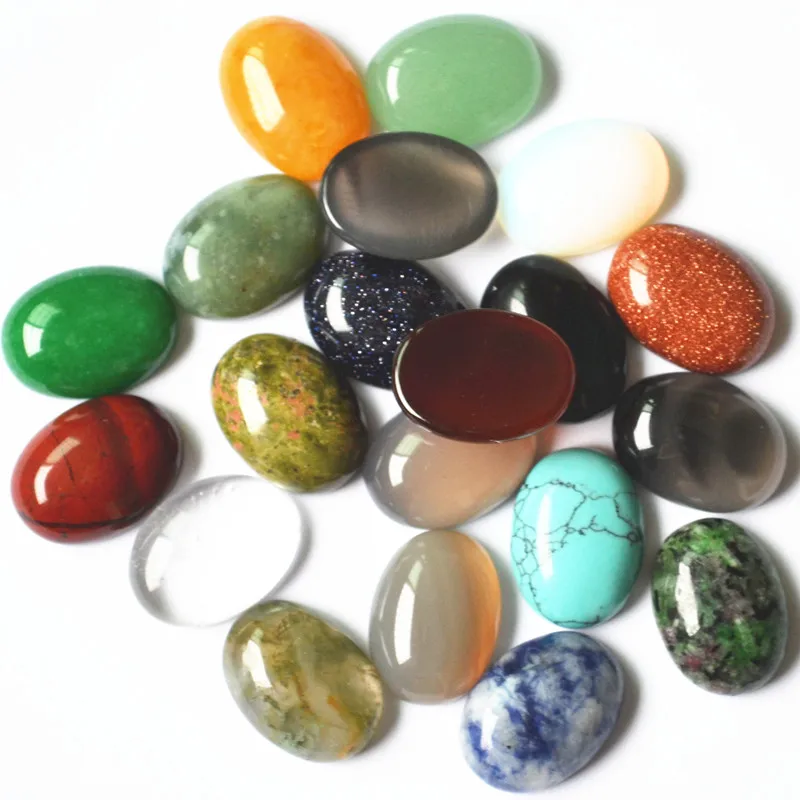 Опаловые Кабошоны Овальные из зеленого оникса с авантюрином 16*12 мм 50 шт.|stone beads|bead