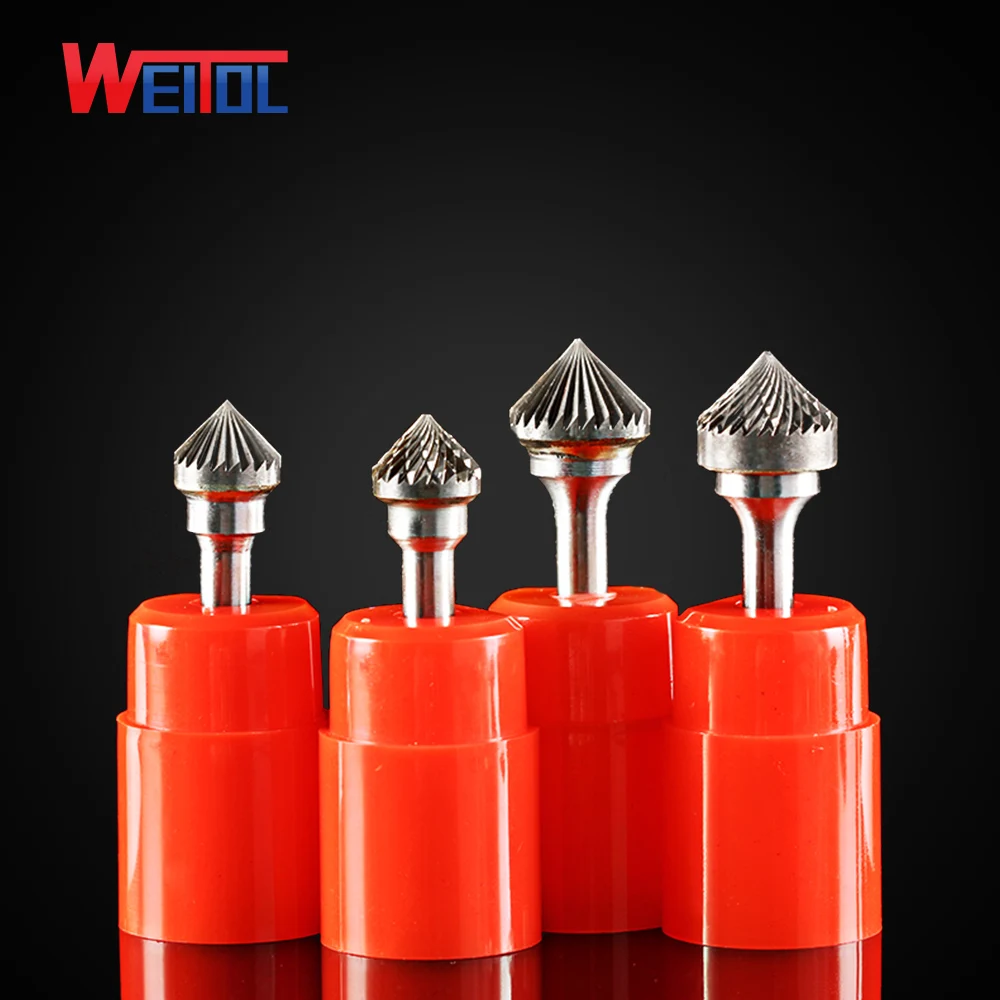 

Weitol 1pcs 1/4 inch 6mm K type carbide rotary files carbide burrs cutter bits power tools for grinding metal/wood