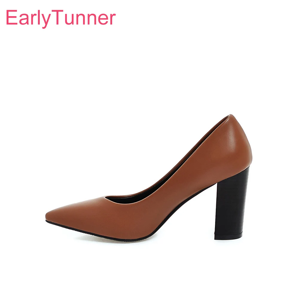 

Brand New Sexy Black Brown Women Dress Nude Pumps Fashion High Heels Lady Wedding Party Shoes EH87 Plus Big Small Size 10 33 43