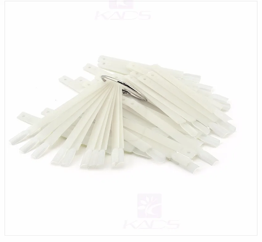 HOTSALE 50 советы/packIvory White Пластиковые Flase Nail Art Советы Стик Показать Практика Вентилятора Совета& Nail Art Display прозрачный цвет