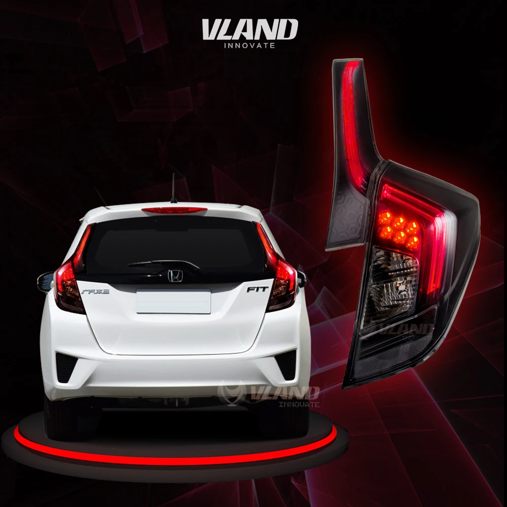 Vland Автомобильный задний светильник для Fit/Jazz светодиодный 2014 2017 фонарь с DRL +