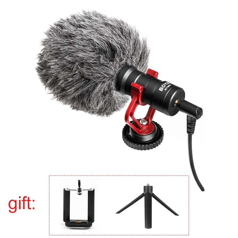 BOYA MM1 BY-MM1 микрофон дробовик видео Запись микрофон для DSLR камеры смартфон Youtube Live Vlogging Mic - Цвет: Черный