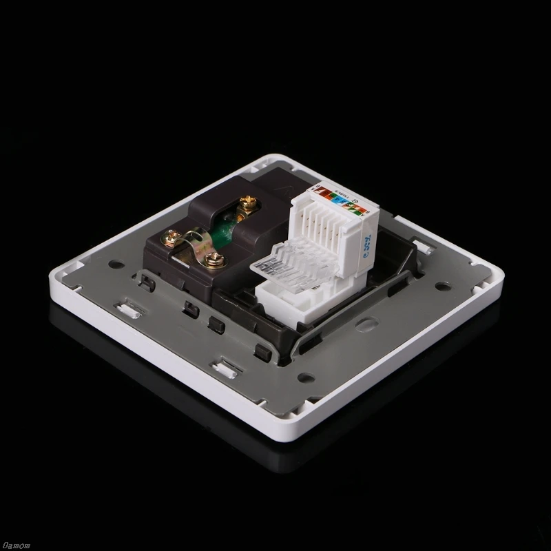 RJ45 сетевой адаптер+ ТВ антенна Коаксиальный настенный выход Лицевая панель гнездо Damom