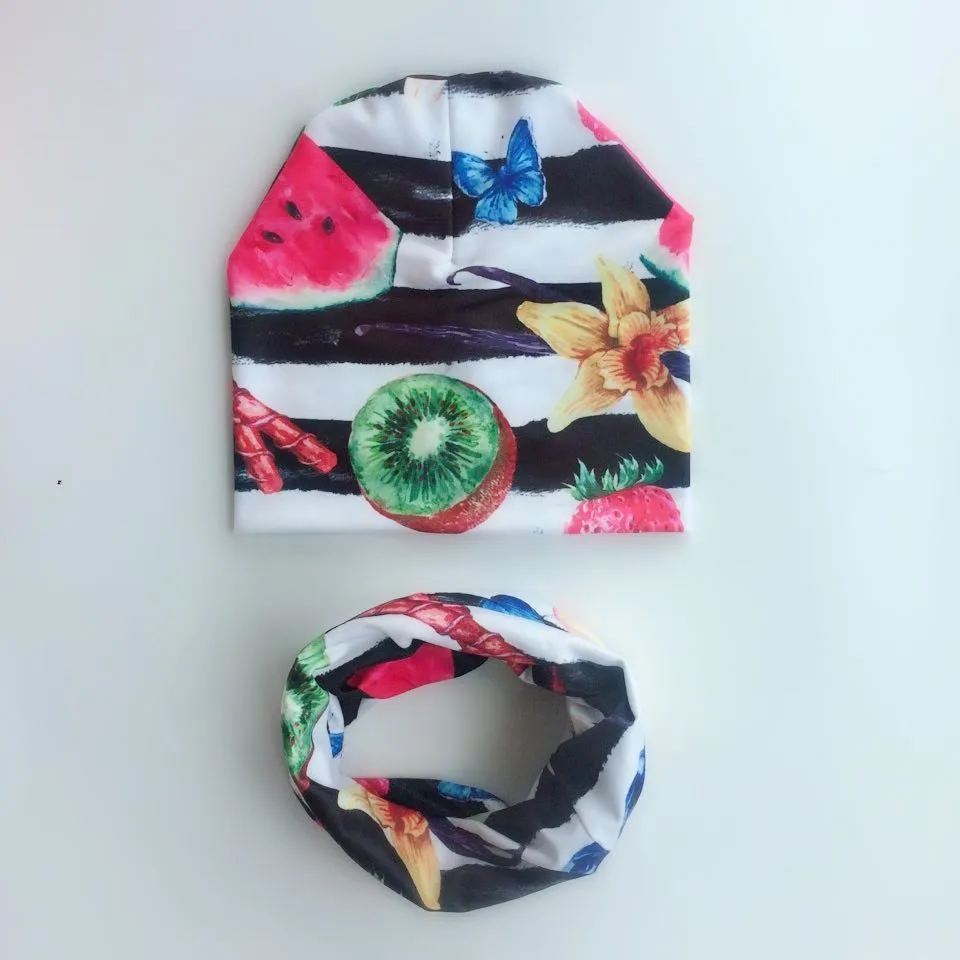 

Infant Hat children's Autumn sweet heart Baby Hat Girl Boy Cap Kids Beanie bonnet New Children Collar Scarf set baby set
