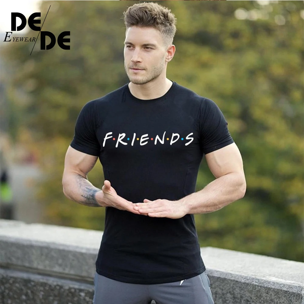 2019 New summer mens fashion t shirts friends print shirt male Clothing Man fitness casual T-Shirts men cotton | Мужская одежда