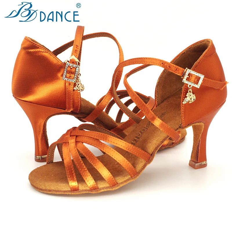 TOP BDDANCE Latin Dance Shoes Authentic Lady Adult New  BDSALSA Heel Soft Bottom National Standard Practice Clearance processing
