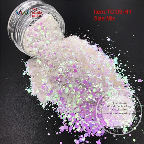 TCI03-H1 50g TCT-052, Рождественская, Снежная серия, 12 видов, белый цвет, глайтер, блестки для украшения ногтей, краска для тела, сделай сам, украшение - Цвет: TCI03-H1 50g