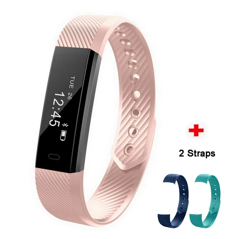pink w blue green Фитнес-трекер умный Браслет ID115 Veryfit APP Bluetooth Band монитор активности будильник спортивный браслет для iOS Android - Цвет: pink w blue green