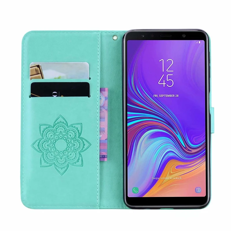 3D Сова кожаный бумажник чехол для huawei Коврики 20 Lite Y9 2018 Galaxy (A7 A750 A9) Цветочная