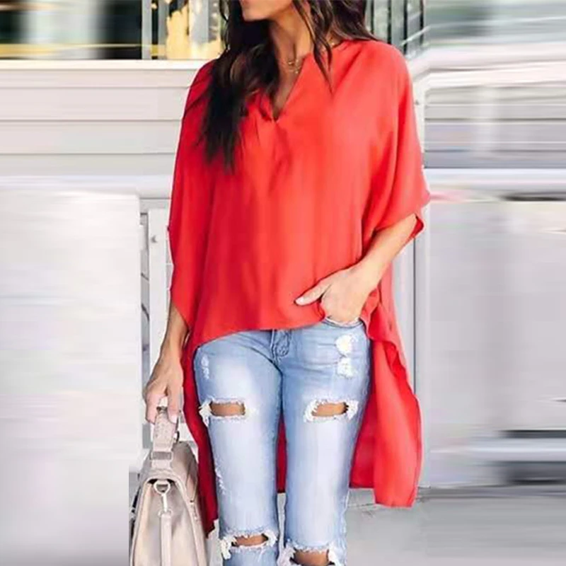 Женские топы рубашки блузки шифоновые Повседневные офисные летние наряды