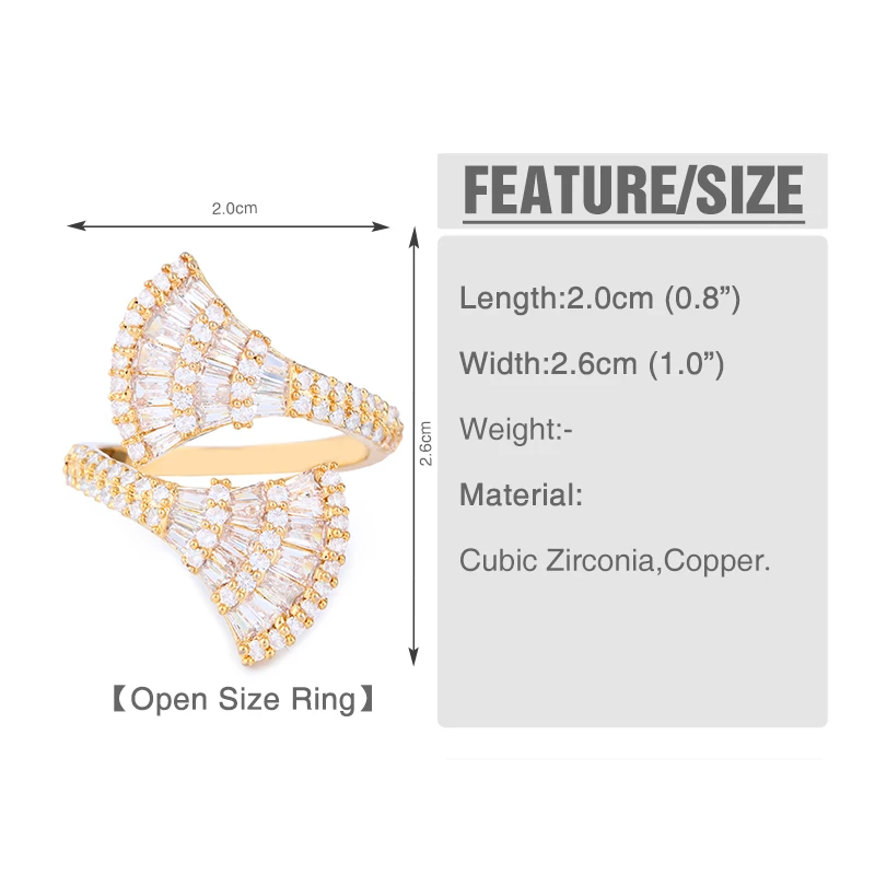 OCESRIO лакомство циркония женские кольца Jewelry CZ проложить серебро регулируемый