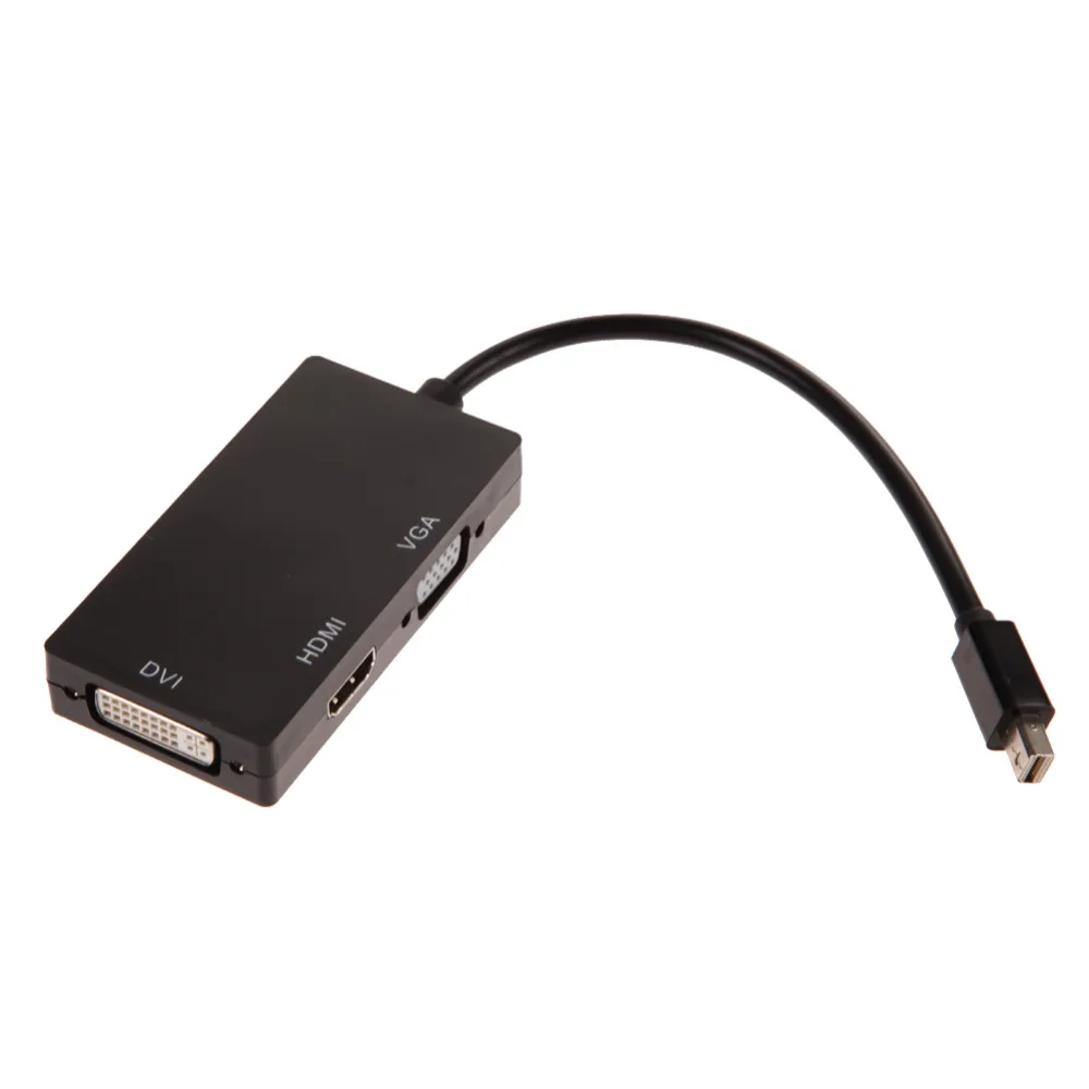 Кабель адаптер 3 в 1 с Mini DisplayPort Thunderbolt на DVI + VGA HDMI для Apple Macbook Pro Microsoft Surface 2 3|porte