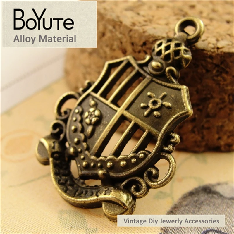 BoYuTe (40 Pieces/Lot) 45*32MM Vintage Style Antique Bronze Plated Metal Big Crown Pendant for Jewelry Making | Украшения и