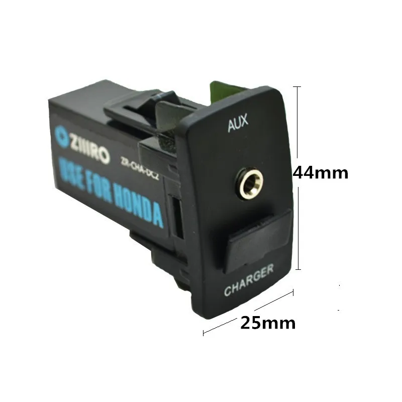 Автомобильный интерфейс USB зарядное устройство адаптер питания розетка с 3,5 мм Aux аудио вход для Honda Civic Spirior CRV Fit Jazz City размер 37x24 мм
