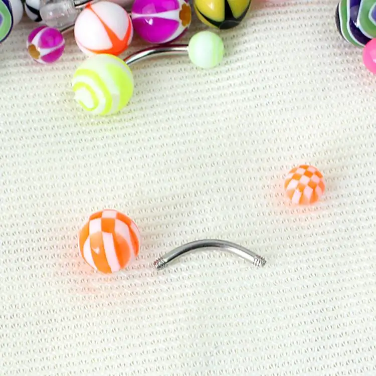 Цветовой гаммы из нержавеющей акрил мяч бар пупка кольцо|button modern|ring condombutton chrome |