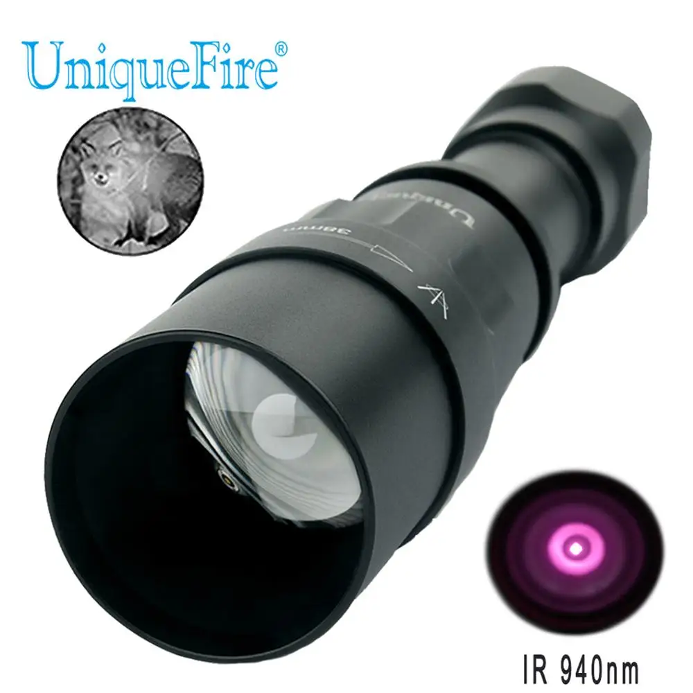 UniqueFire 1605 IR 940NM светодиодный фонарик зум объектив 38 мм инфракрасный свет лампа