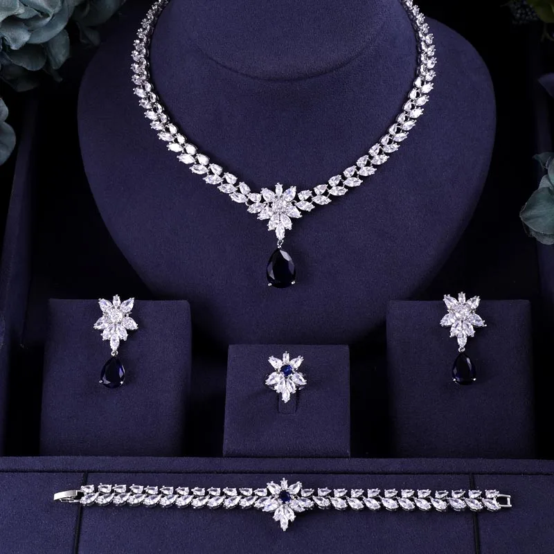 JaneKelly новые модные родий Цвет Одежда высшего качества Свадебный комплект