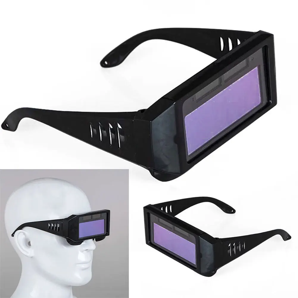Solar Powered Auto Darkening Welding Mask Helmet Eye Goggle Glasses Arc Automatic changing glasses with Band | Инструменты