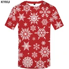 KYKU 3d Футболка мужская Рождественская футболка Снежинка футболки с рождественским принтом одежда Аниме Красная футболка с принтом крутая Мужская одежда повседневные летние топы