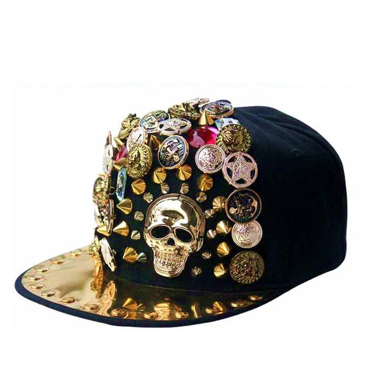Бейсболки в стиле хип хоп 2017 акриловые бейсболки с металлическими заклепками и