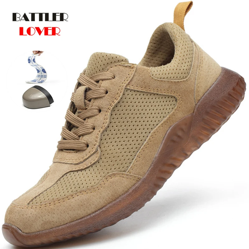 Summer Safety Protection Protector Boots Mens Genuine Leathe