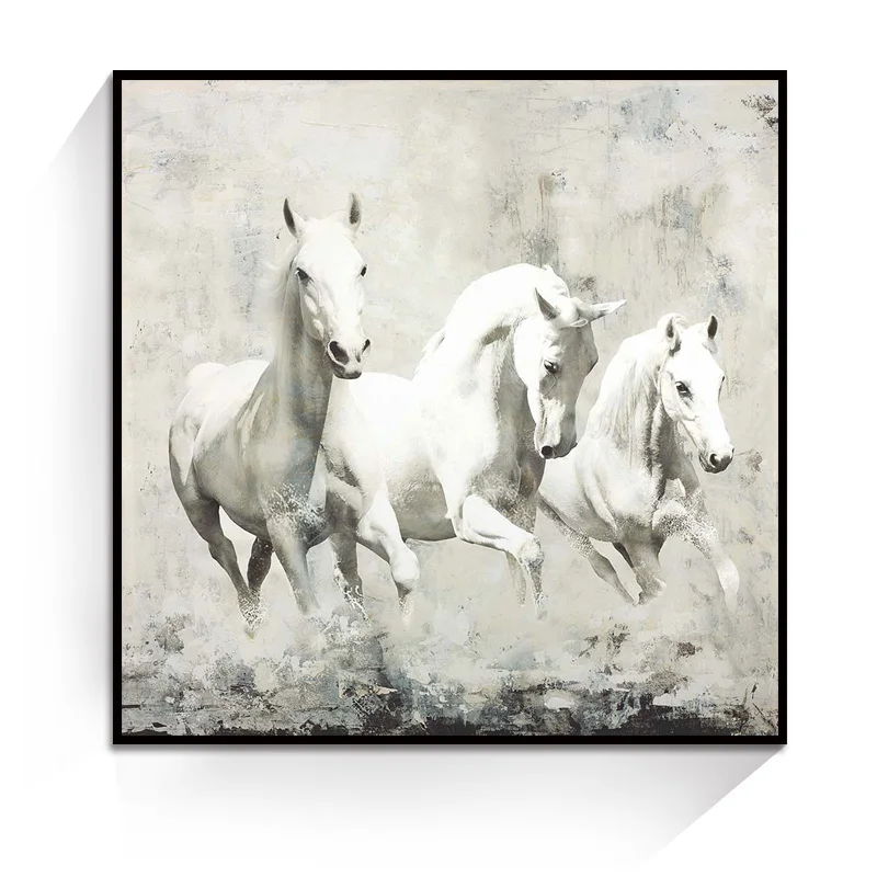 Картина маслом Белая лошадь животное|paintings on canvas|living room paintingart oil painting |