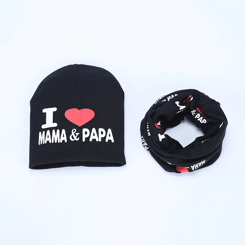Хлопковый костюм из 2 предметов детские шапки и шарфа комплект весна я люблю мама