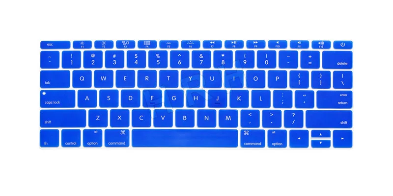 Blue HRH Цветной силиконовый чехол-клавиатура для ноутбука Macbook New Pro 13 A1708(версия без сенсорной панели) и для Mac 12 дюймов A1534 - Цвет: Blue