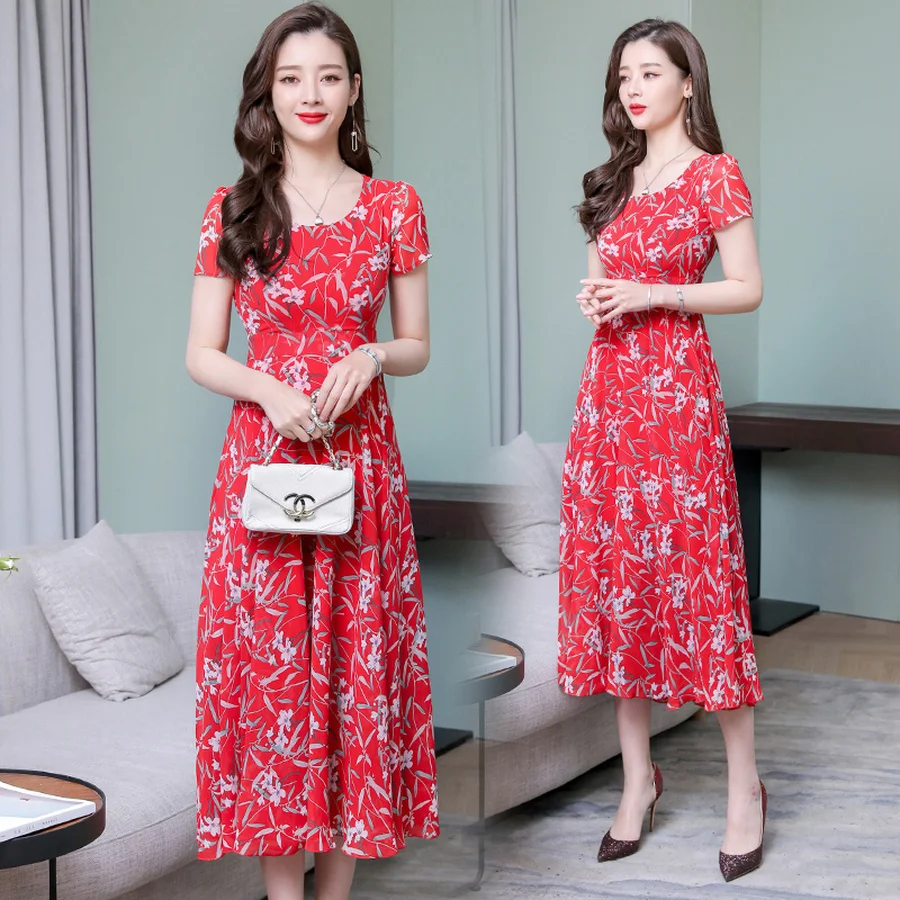 Винтажные шифоновые Макси сарафаны Boho с цветочным рисунком 3XL размера плюс пляжные миди летние новые платья