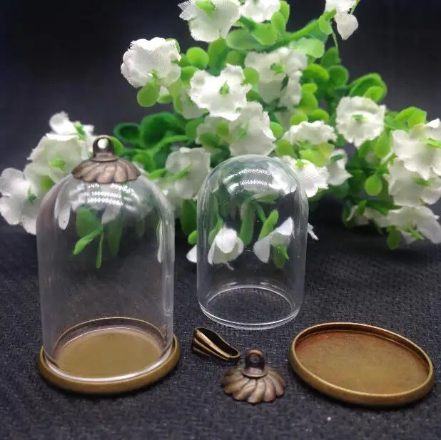 20 компл./лот 30*20 мм трубчатый стеклянный глобус античная бронза цвет обычные