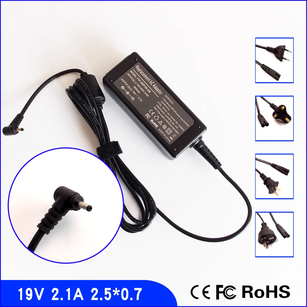Адаптер переменного тока для ноутбука 19 в 2 1 А + шнур ASUS Eee PC Seashell 1215 1215N 1215T 1215P 1016P