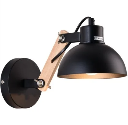 Скандинавские Современные настенные бра Отрегулируйте Деревянные железные