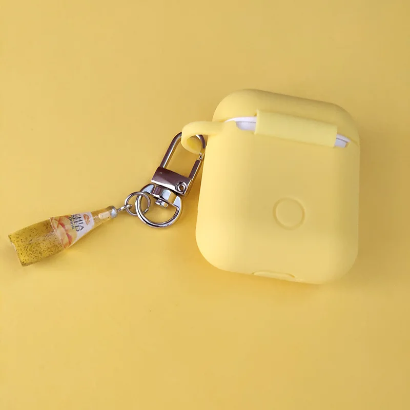 Простая красивая бутылка для вина красный Силиконовый чехол для Apple Airpods чехол Аксессуары Bluetooth наушники сумка защитный чехол подарок