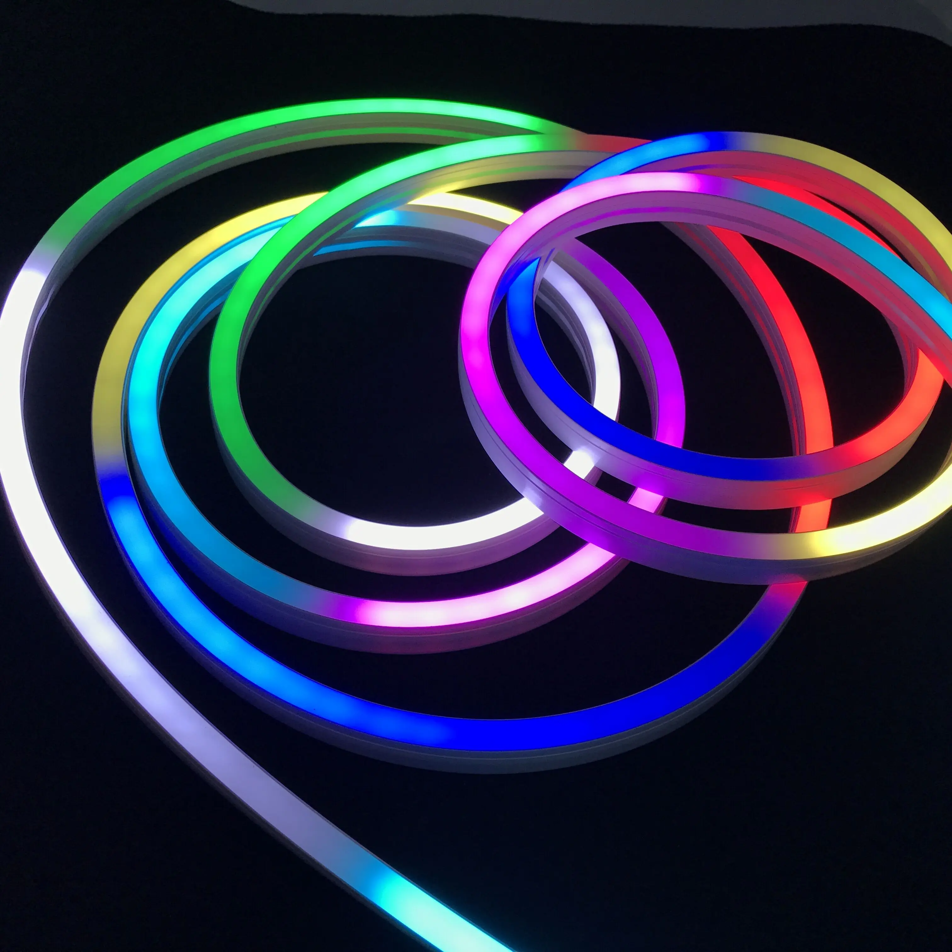 Неоновый гибкий rgb светильник с плоской поверхностью/12 мм * 20 мм/5 м DC5V WS2812B