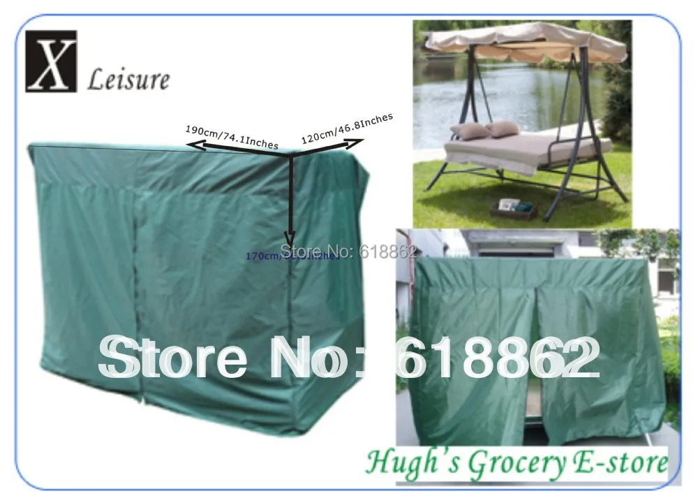 Бесплатная доставка зеленый чехол 190 см длина с молнией садовые качели крышка-190 |