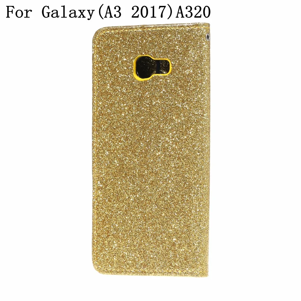 Роскошный кошелек чехол для Samsung Galaxy (A3 2017) A320 A320F с сияющими блестками Бизнес