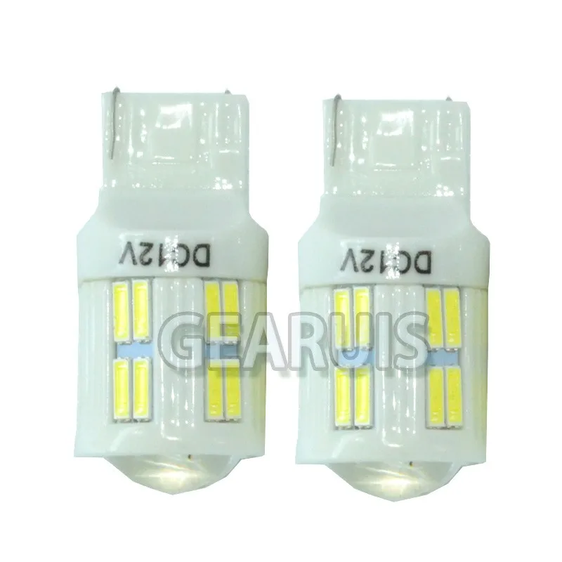 100 шт. T20 W21/5 Вт 7443 7444NA Керамика 28 SMD 7020 светодиодный 7440 230MA лампы для задние стоп