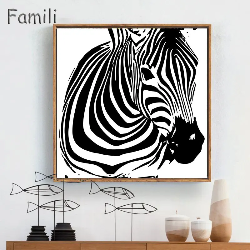Картина на холсте с принтом животных Современная Зебра Скандинавское украшение