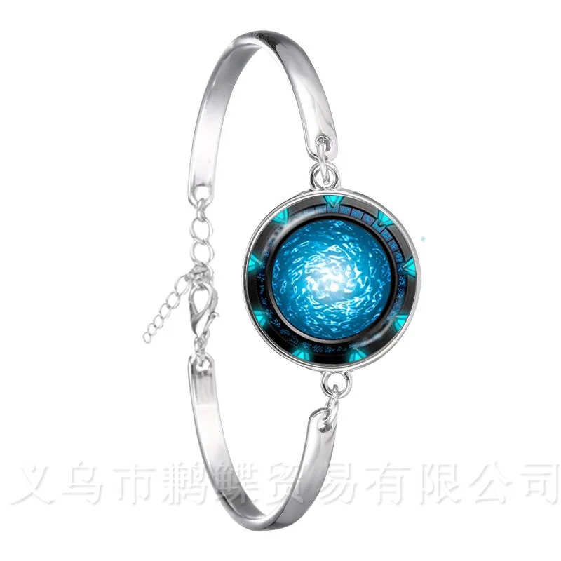 Nebula Space Chain Bracelet Glass Cabochon Vintage Silver Plated Charm Bangle Fashion Men Women Jewelry Best Gifts | Украшения и