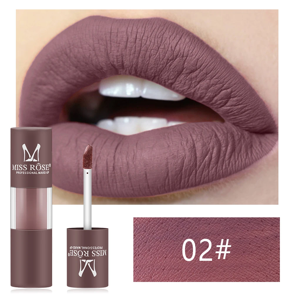 02 MISS ROSE Velvet матовый блеск для губ Жидкость цвета "нюд" Увлажняющая помада водопроф блеск для губ ТИНТ Макияж для губ длительная глазурь - Цвет: 02