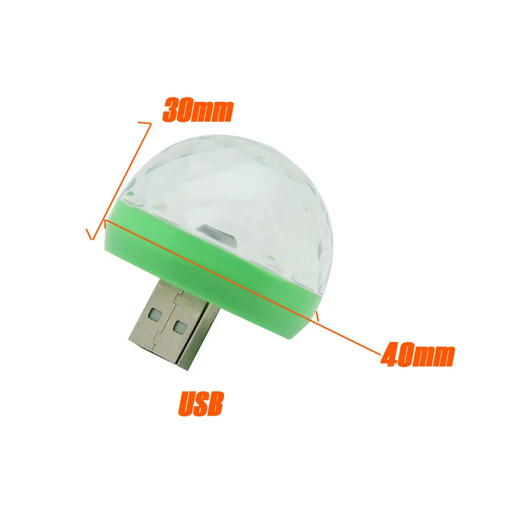 Декоративная светодиодная лампа BOSMAA Mini USB 1 шт. для салона автомобиля клуба