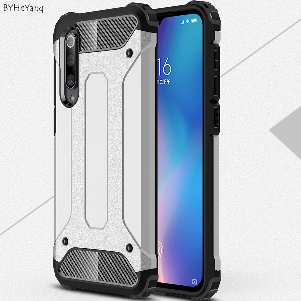 Для Xiaomi Mi 9 SE Чехол Броня Жесткий ПК Мягкая силиконовая задняя накладка из ТПУ