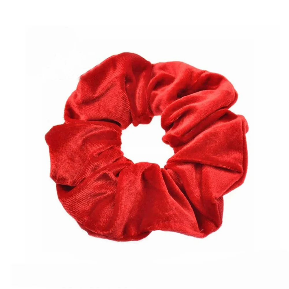 Red Scrunchie 1 шт., Женские Элегантные Бархатные Однотонные эластичные резинки для волос, держатель для конского хвоста, резинки для волос, резинка для волос, повязка на голову, женские аксессуары для волос - Цвет: Red Scrunchie