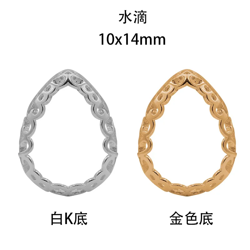 10X14mm drop 40pcs Высокое качество белый K/Золотой металлический коготь Установка для круглой капли конский глаз прямоугольник жира квадратные хрустальные стразы - Цвет: 10X14mm drop 40pcs