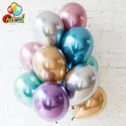 Гелиевый воздушный шар, 12 дюймов, хромированный металлик круглые латексные шарики, золотой, серебряный, розовый, для свадьбы, рынка, дня рождения, Декор, 10 шт.